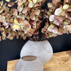 Light en Living Vaas deco 31x29,5x25,5 cm NEVANO mat donkerbruin + creme