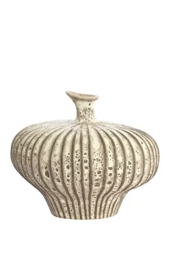 Light en Living Vaas deco 31x29,5x25,5 cm NEVANO mat donkerbruin + creme