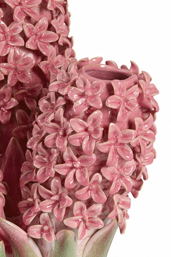 Light en Living Vaas deco 35,5x32x41 cm FLOWER keramiek roze+groen