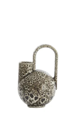 Light en Living Vaas deco 16x15,5x26 cm SERRES keramiek creme + zwart