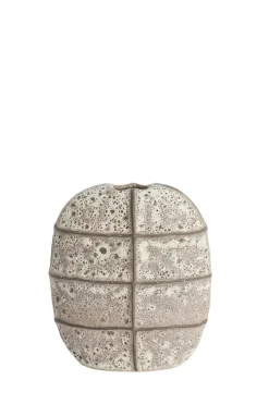 Light en Living Vaas deco 25x12,5x28 cm MANTU keramiek mat donkerbruin+creme