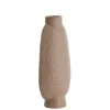 Light en Living Vaas deco 18x12x41 cm NAMTU keramiek mat bruin