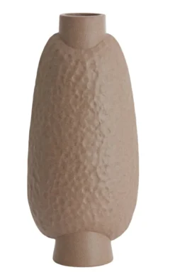 Light en Living Vaas deco 18x12x41 cm NAMTU keramiek mat bruin