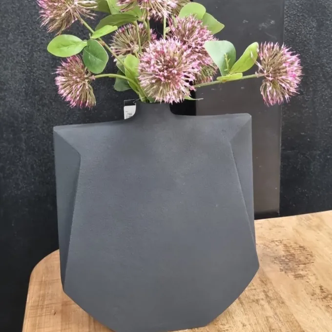 Light en Living Vaas deco 27,5x7x32,5 cm MAKAHA mat zwart