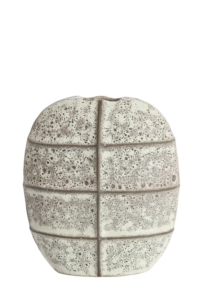 Light en Living Vaas deco 32x16x36 cm MANTU keramiek mat donkerbruin+creme