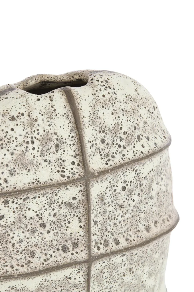 Light en Living Vaas deco 32x16x36 cm MANTU keramiek mat donkerbruin+creme