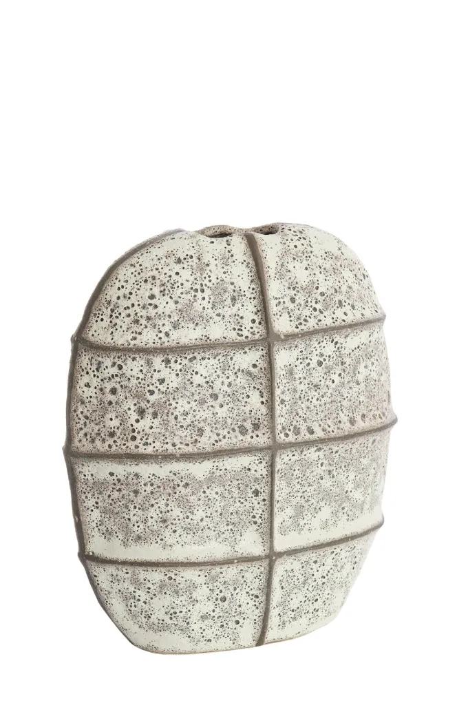 Light en Living Vaas deco 32x16x36 cm MANTU keramiek mat donkerbruin+creme