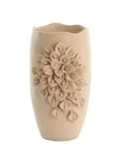 Light en Living Vaas deco 23X19X35 cm AMIATA keramiek mat crème