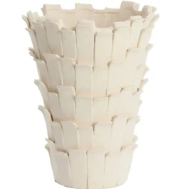 Light en Living Vaas deco 27,5x27x34 cm BANYA keramiek mat crème