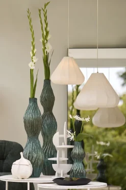 Light en Living Vaas deco 16,5x15,5x39 cm VANIA keramiek blauw