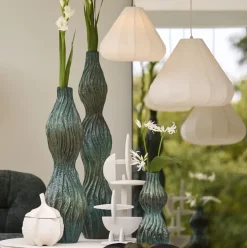 Light en Living Vaas deco 16,5x15,5x39 cm VANIA keramiek blauw