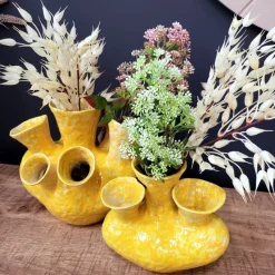 Light en Living Vaas deco 22,5x13,5x20 cm SIAJO keramiek geel-oranje