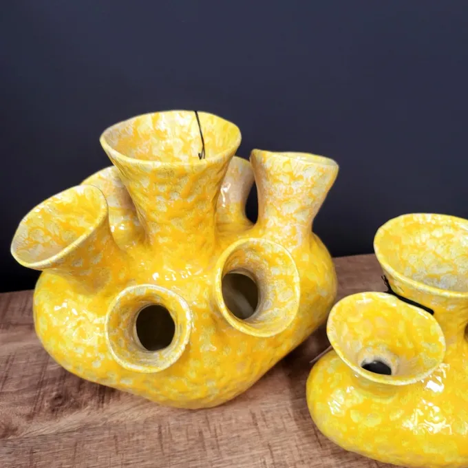 Light en Living Vaas deco 22,5x13,5x20 cm SIAJO keramiek geel-oranje