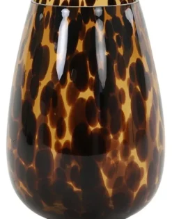 Light en Living Vaas IZEDA glas bruin-zwart Ø19x26 cm