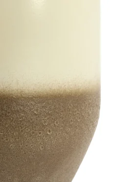 Light en Living Vaas / Pot deco Ø48,5x47,5 cm ISAURA keramiek crème + bruin