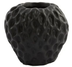 Light en Living Vaas Strawberry zwart - Unieke aardbeivormige vaas - 15x14,5x14,5 cm