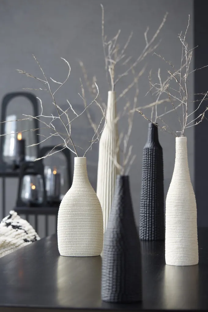 Light en Living Vaas Ø9,5x46 cm ANGIRA mat zwart
