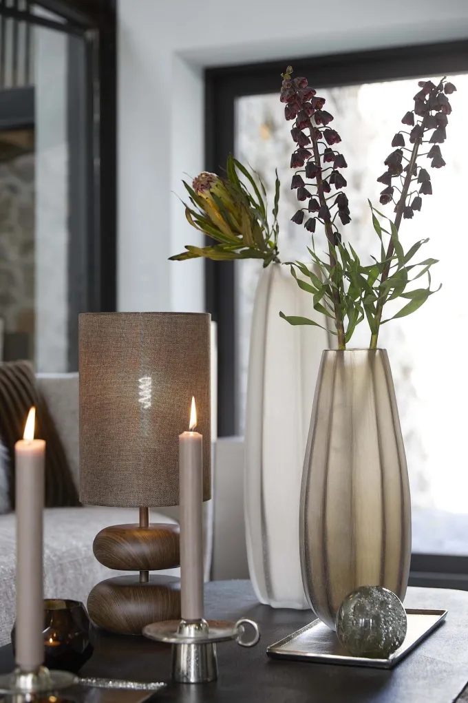 Light en Living Vaas Ø17x60 cm BRADLEY glas licht bruin