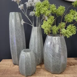 Light en Living Vaas Ø23x38 cm BRADLEY glas grijs groen