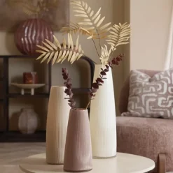 Light en Living Vaas Ø15x49,5 cm FARENZO glas crème