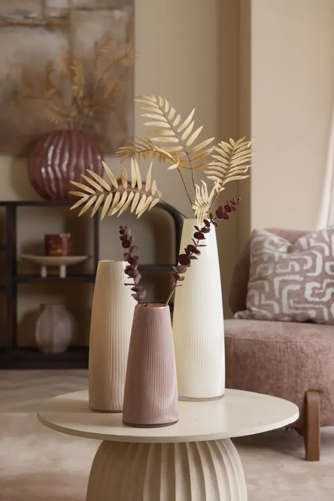 Light en Living Vaas Ø15x29,5 cm FARENZO glas oud roze