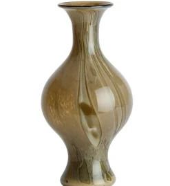 Light en Living Vaas Ø19x40 cm JORVEN glas taupe + olijfgroen
