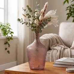 Light en Living Vaas Ø20x40 cm MOLUSI van glas in donker koperkleur