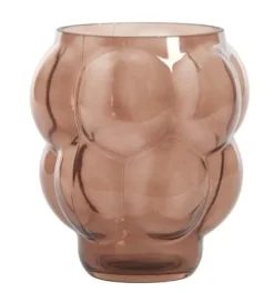 Light en Living Vaas Ø16,5x19 cm OWL glas donker bruin