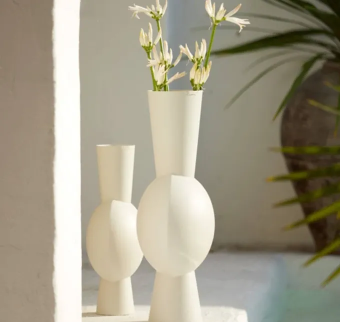 Light en Living Vaas 26x19x54 cm KAVANDU crème