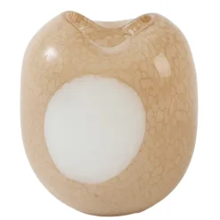 Light en Living Vaas 19,5x14x21,5 cm SYLMA glas beige+crème