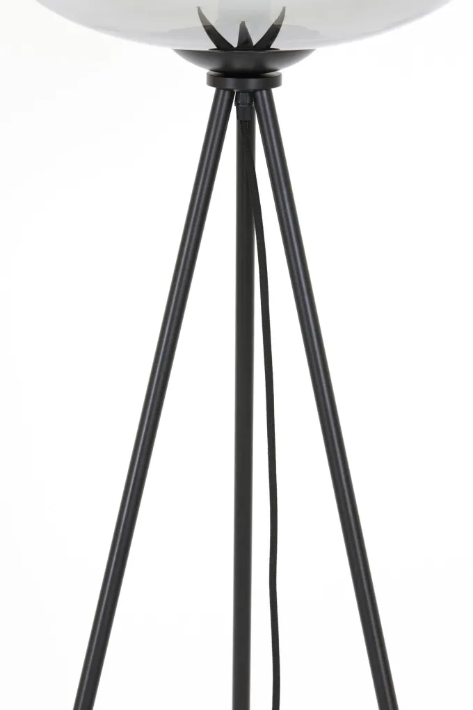 Light en Living Vloerlamp Ø42x146 cm MAYSON mat zwart met smoke glas