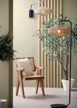 Light en Living Vloerlamp Ø43x164 cm LYRA naturel+mat zwart