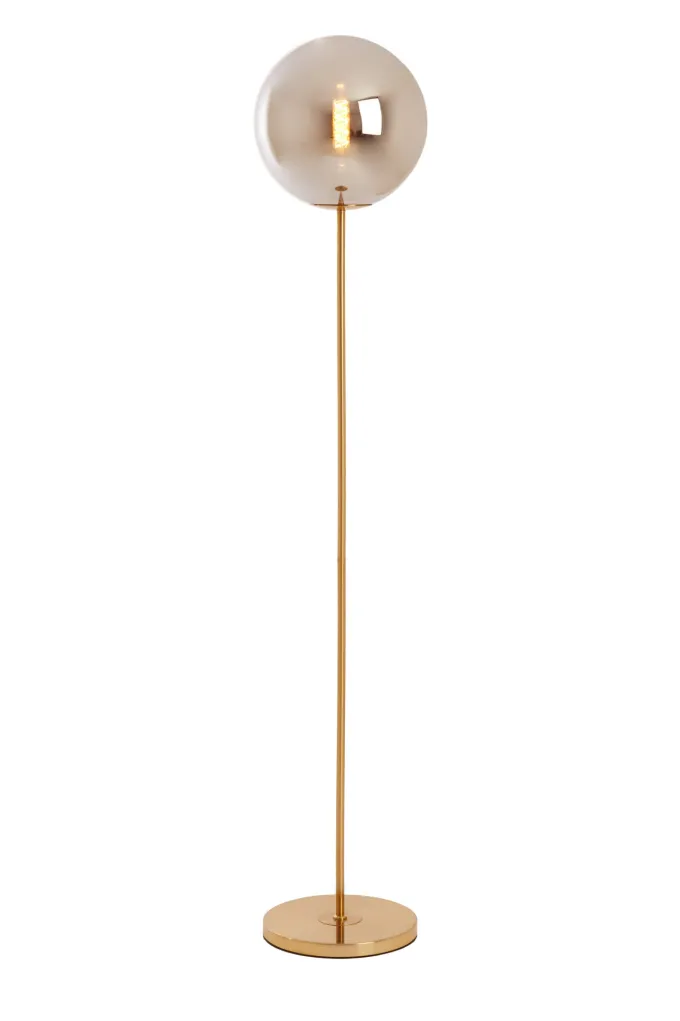 Light en Living Vloerlamp Ø30x160 cm MEDINA glas smoke+goud