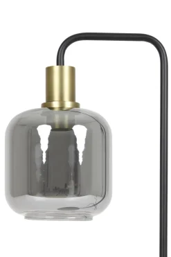 Light en Living Vloerlamp Ø28x155 cm LEKAR in Antiek Brons met Smoke Glas