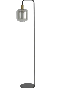 Light en Living Vloerlamp Ø28x155 cm LEKAR in Antiek Brons met Smoke Glas