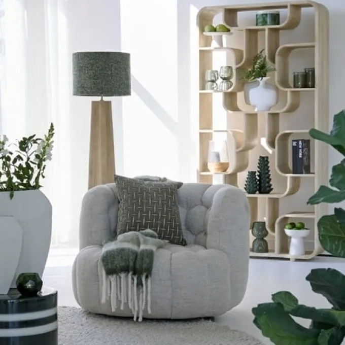 Light en Living Vloerlamp 23x23x125 cm NAVELLI hout mat naturel