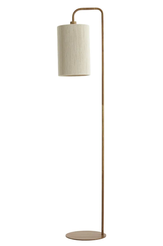 Light en Living Vloerlamp 33,5x28x155 cm DONIO hout print naturel+touw crème