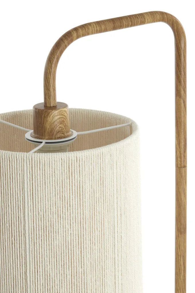 Light en Living Vloerlamp 33,5x28x155 cm DONIO hout print naturel+touw crème