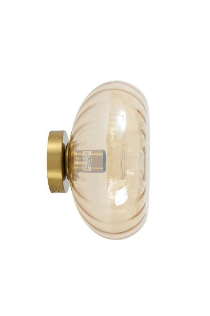 Light en Living Wandlamp Ø30 cm MASHA glas amber+goud