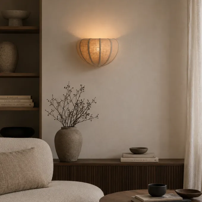 Light en Living Wandlamp E14 30x16x19 cm ZOSIA linnen naturel