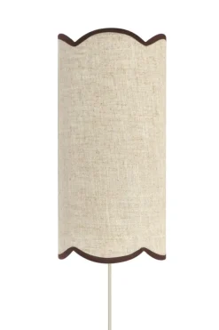 Light en Living Wandlamp E14 15x10x30,5 cm VYANA linnen naturel+donker bruin