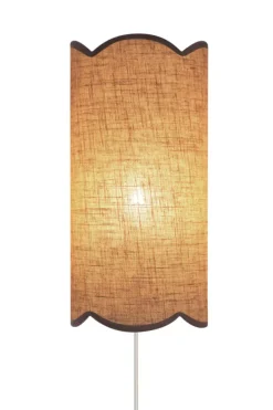 Light en Living Wandlamp E14 15x10x30,5 cm VYANA linnen naturel+donker bruin