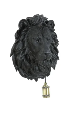 Light en Living Wandlamp 33,5x19x40,5 cm LION mat zwart
