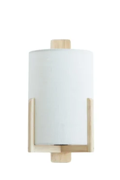 Light en Living Wandlamp 22X18X36 cm Litto naturel+Linnen wit
