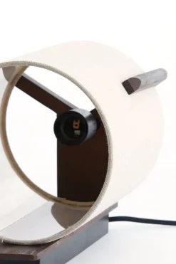 Light en Living Wandlamp 22X18X36 cm Litto donkerbruin+Linnen naturel