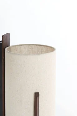 Light en Living Wandlamp 22X18X36 cm Litto donkerbruin+Linnen naturel