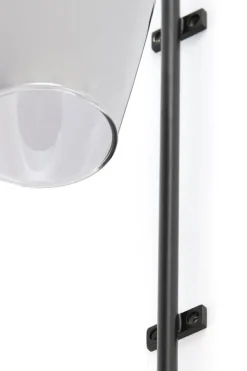 Light en Living Wandlamp 28x20x65 cm LUKARO glas smoke+mat zwart