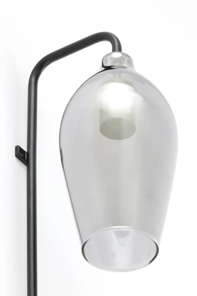 Light en Living Wandlamp 28x20x65 cm LUKARO glas smoke+mat zwart