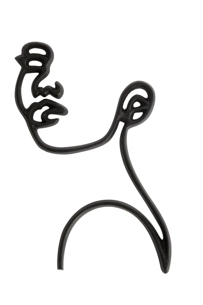 Light en Living Wandornament FACE mat zwart - Verkrijgbaar in 2 maten