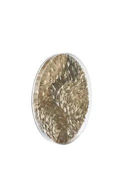 Light en Living Wandornament Ø80x6 cm YAXUNA crème-bruin+helder